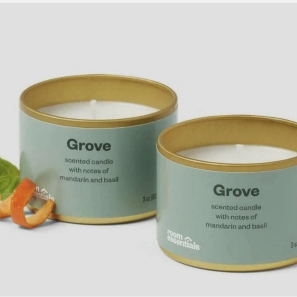 Room Essentials Grove Candle with Gold Rim